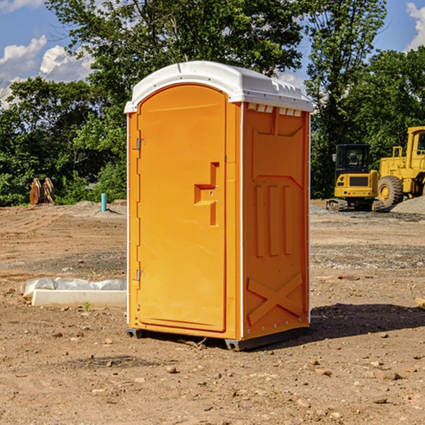 how often are the portable restrooms cleaned and serviced during a rental period in Nunda Illinois